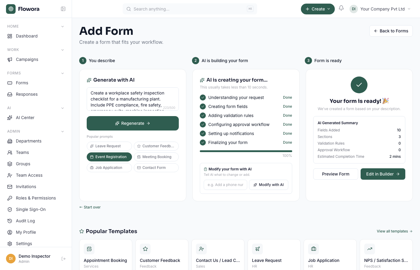 2. AI builds the checklist